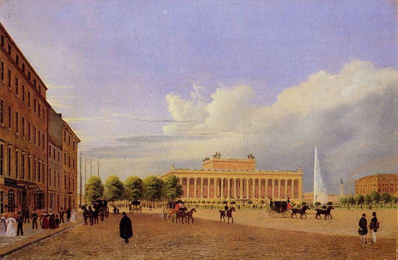 Johann Heinrich Hintze Berlin, Altes Museum von der Schlossfreiheit aus